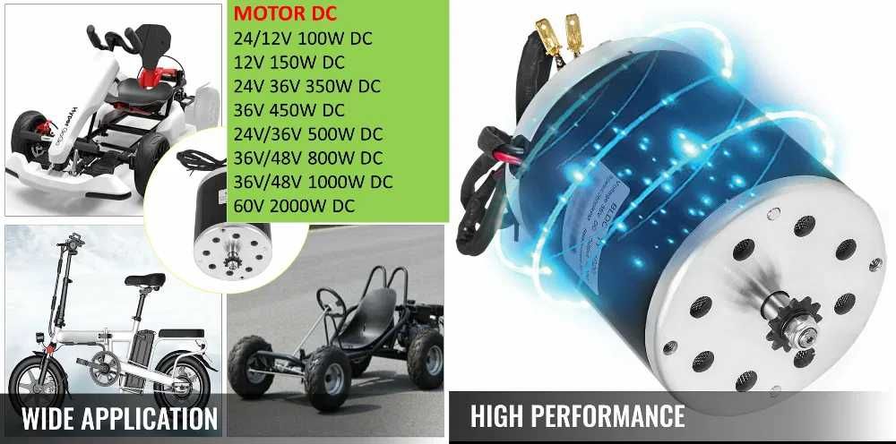 Motor cu perii bicicleta electrica 500W, 800W 1000W 1500-2000W DC