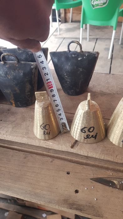 Clopote duble din alamă 10 cm