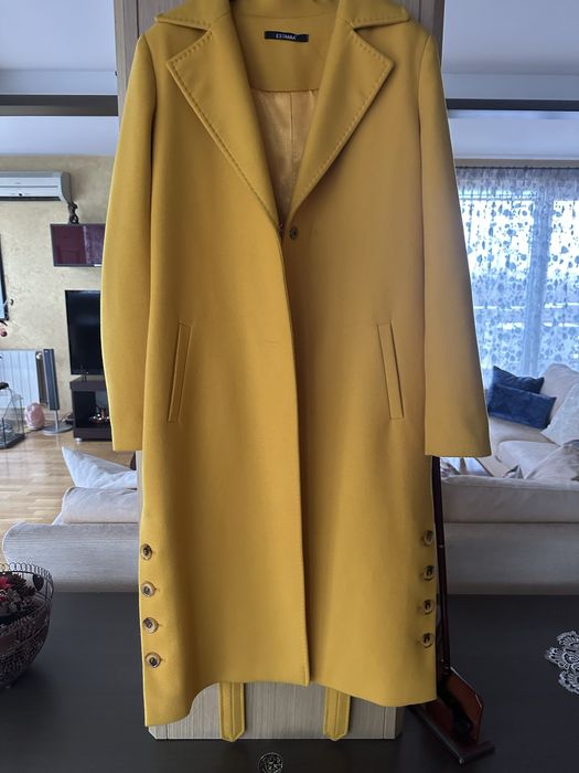 Жълто палто с кашмир