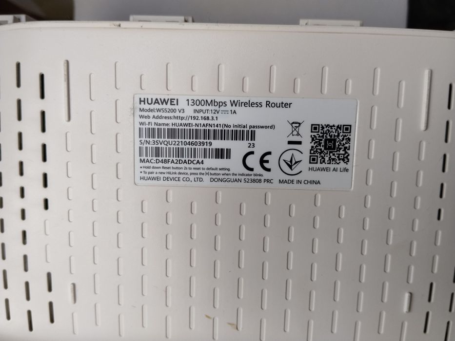 Vând Router Huawei Wi-Fi WS5200 NEW - Wi-Fi 1300Mbps