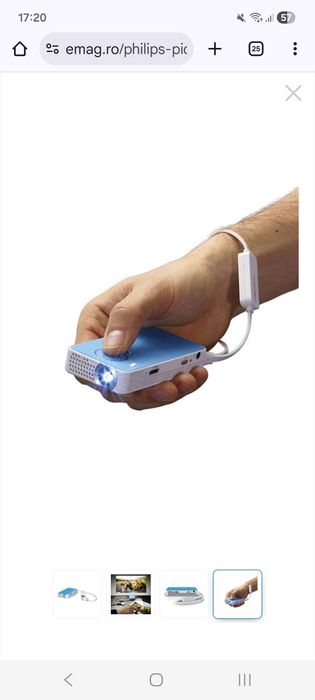 Proiector Philips PicoPix Proiector Portabil, 50 lumeni, PPX4150