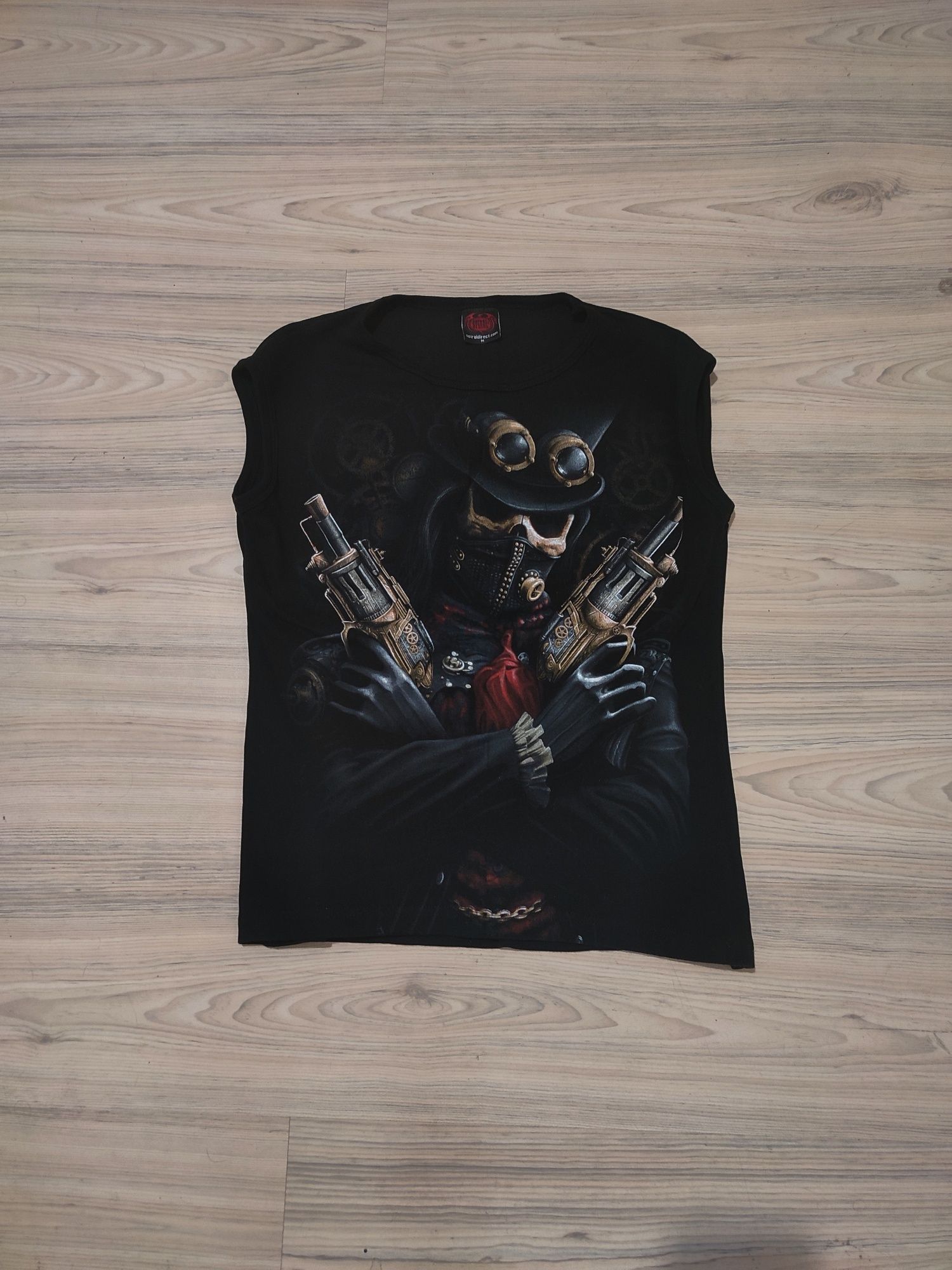 Tricou rock moto steampunk craniu