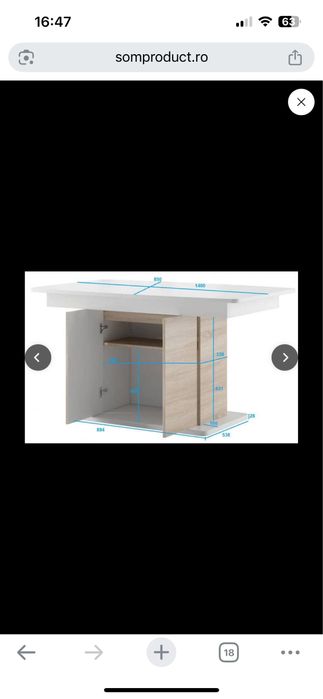 Masa living extensibila
