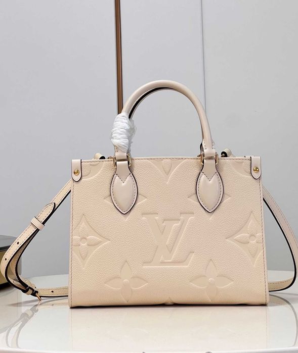 Geanta Louis Vuitton Onthego 25cm, ivory, tip Premium