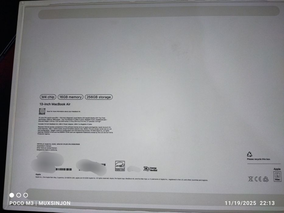 Macbook air M4 2025