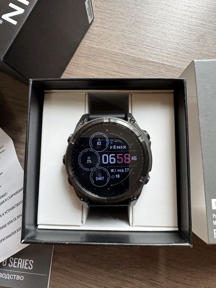 Нов Garmin Fenix 8 Sapphire Solar 47mm