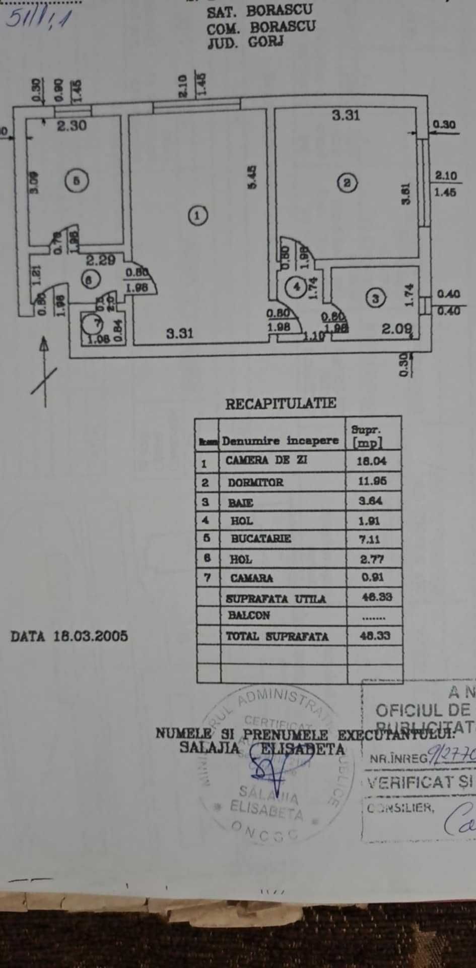 Apartament de vânzare - 2 camere semi-decomandat, 49 mp, parter