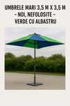 Umbrele mari 3,5 m x 3,5 m – NOI, nefolosite – verde cu albastru