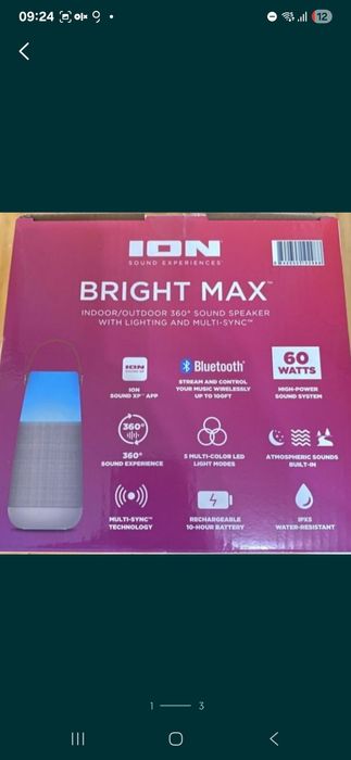 Boxa portabila ION BRIGHT MAX sigilata