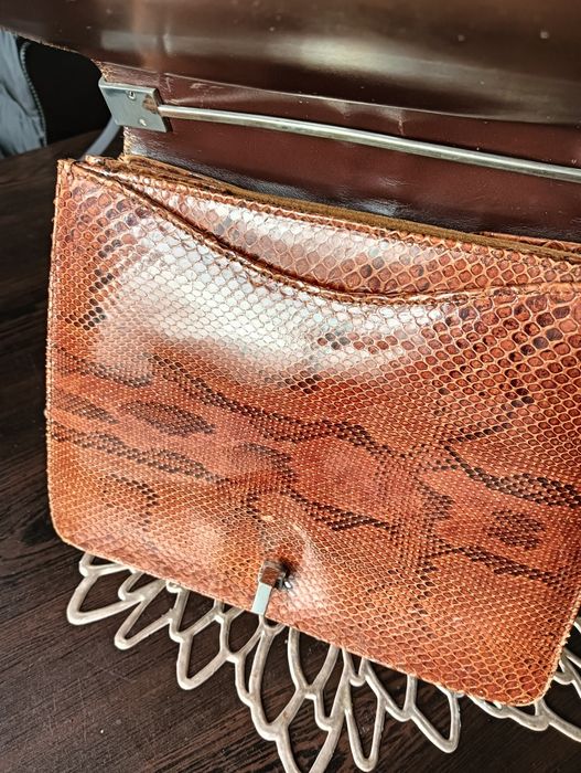 Geantă damă  din piele naturală de șarpe