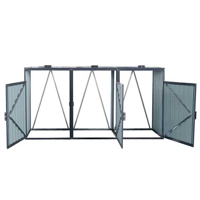 Cutie de gunoi metalică L cu 2 boxe BS-MK2 - 80 x 160 x 122 cm antraci