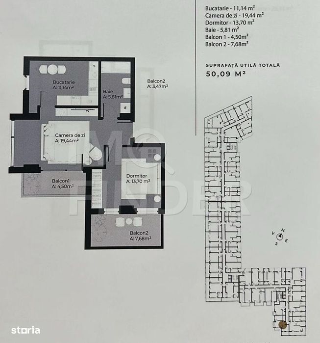 Vanzare apartament 2 camere, zona Soporului/Gheorgheni, imobil nou