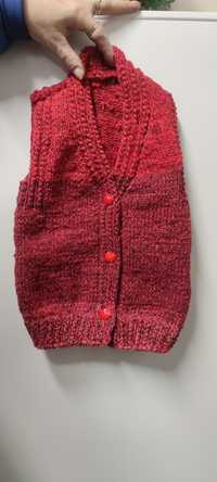 Vesta copii tricotata croșetata manual handmade