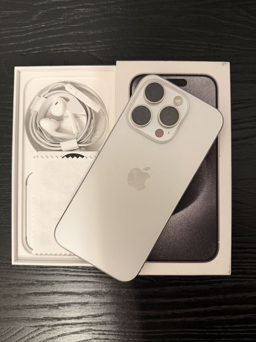 iPhone 15 Pro, White Titanium, 256GB - Impeccable Condition