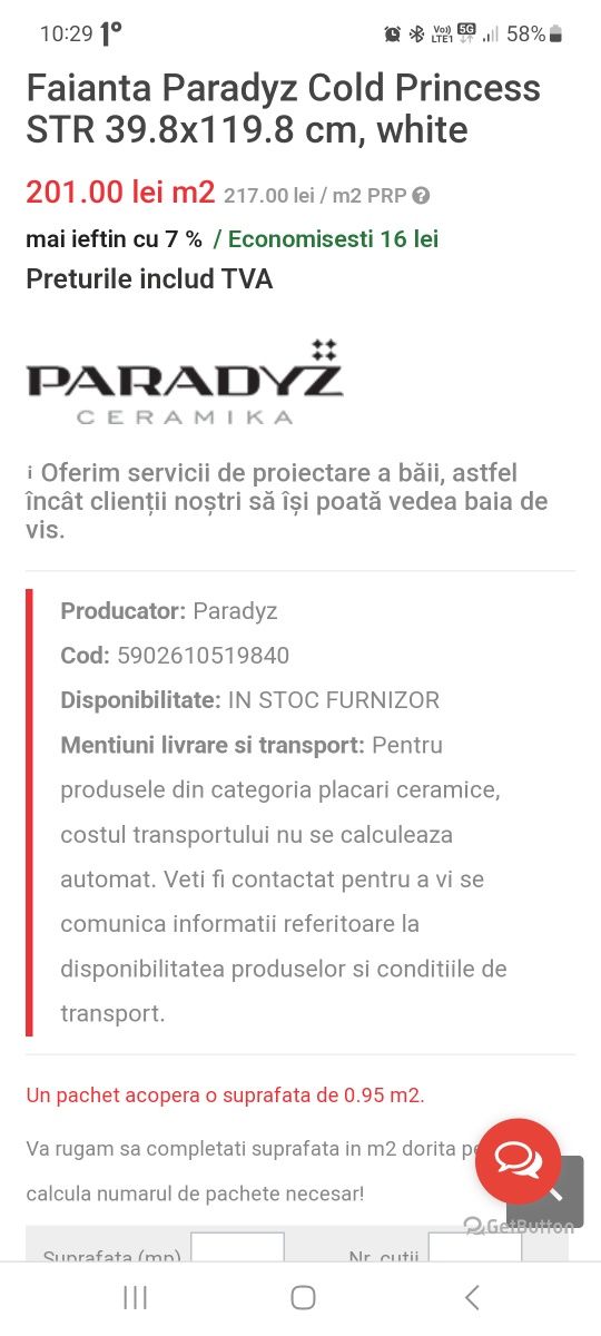 Faiantă Paradyz Cold Princess White