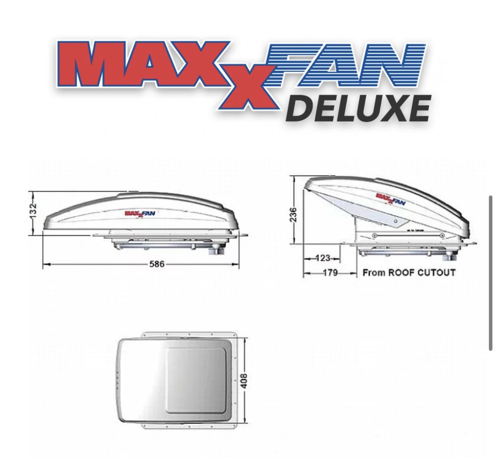 Trapa MaxxFan Deluxe cu ventilator 12V pt rulota, autorulota, camper