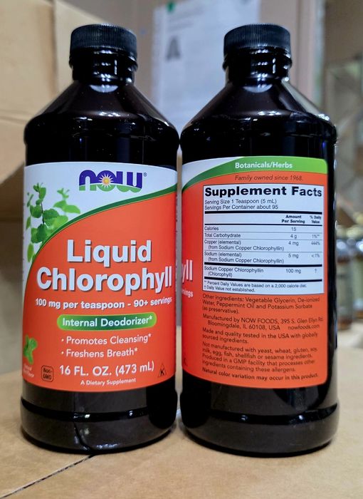 ДОСТАВКИ НЕТ Now хлорофилл жидкий 473мл , в капсулах 90шт Made USA