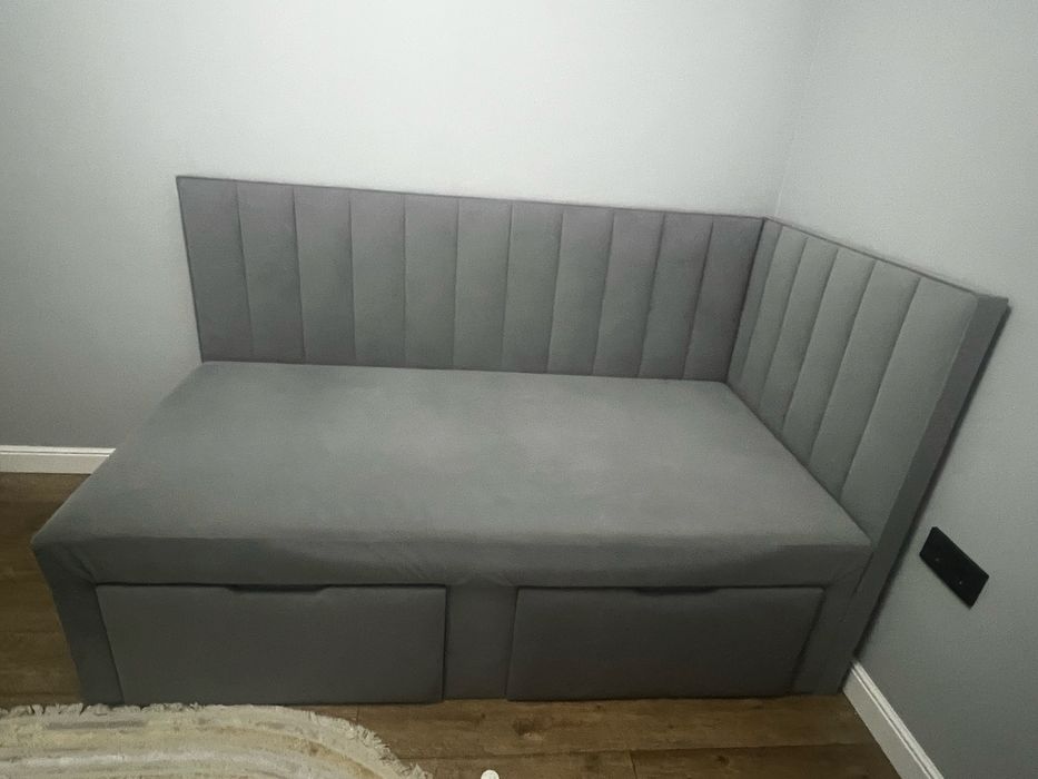 Кровать детская серая