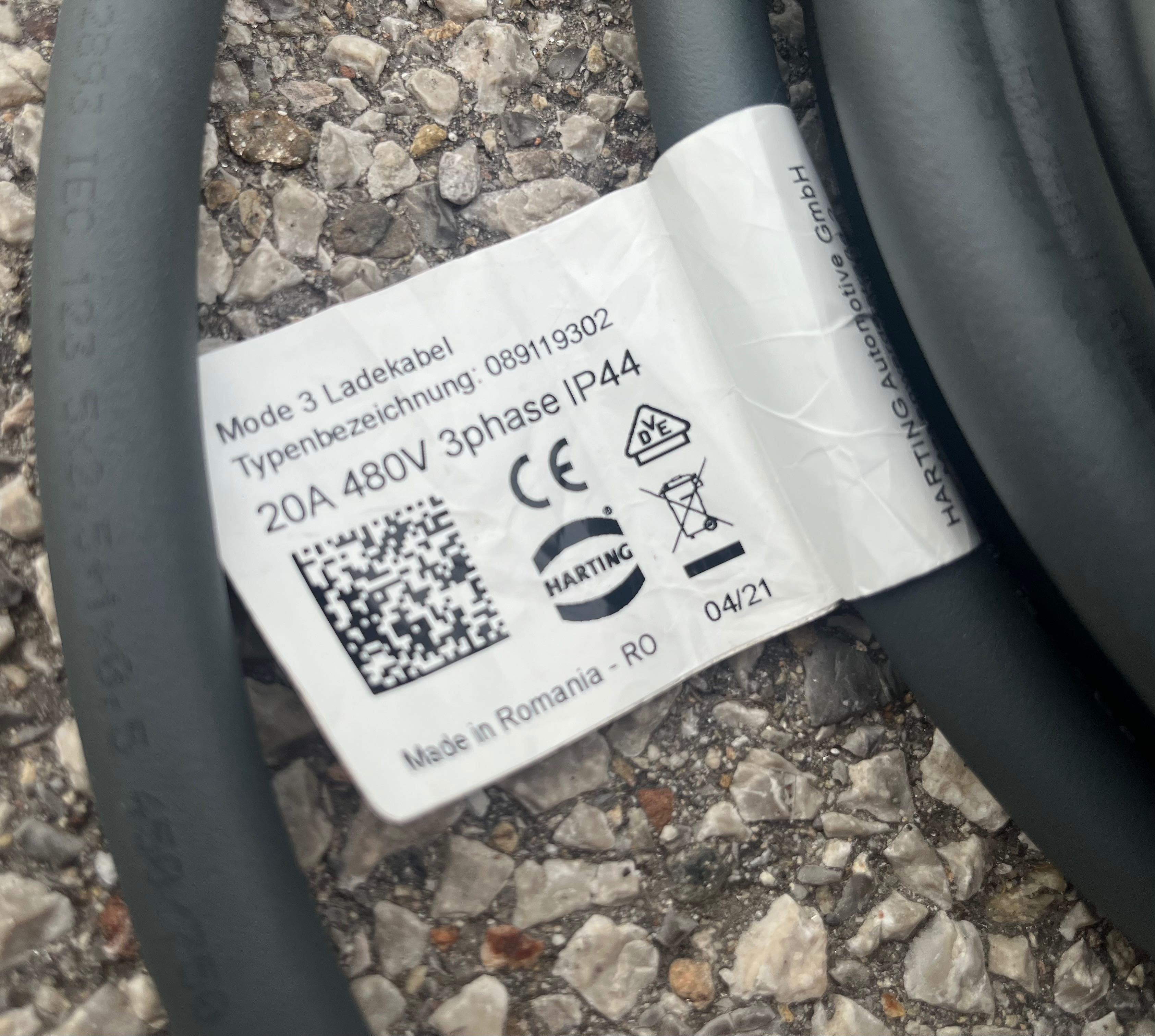 BMW Harting кабел за зареждане тип 2 трифазен 20A
