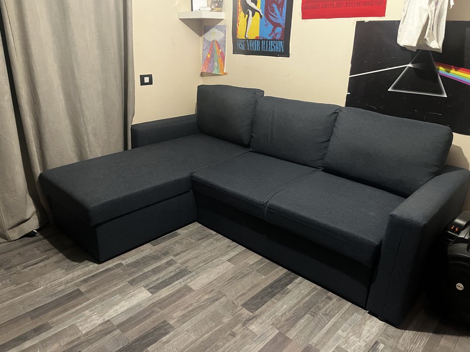 Coltar Canapea extensibila 3 locuri sezlong reversibil si lada depozi