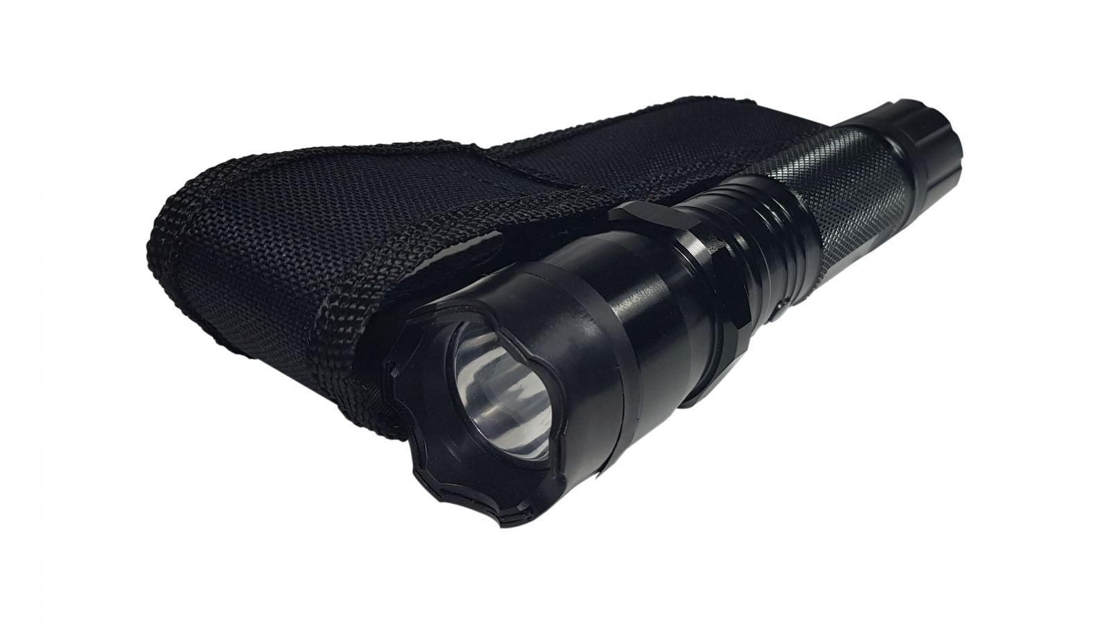 Lanterna cu electrosoc cu acumulator, LED, baston Police inclus