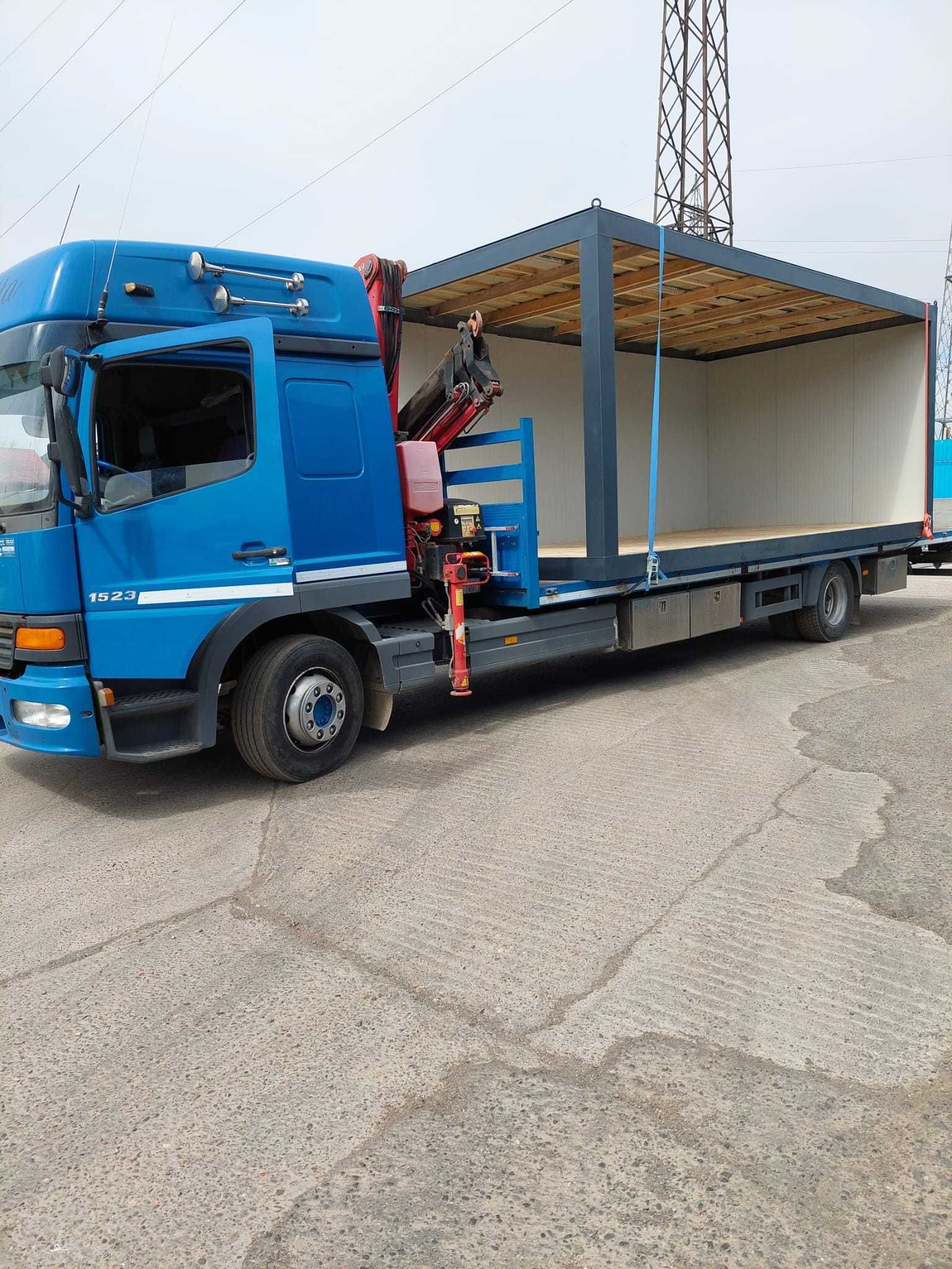 Servicii transport ridicari la inaltime camion cu macara + remorca