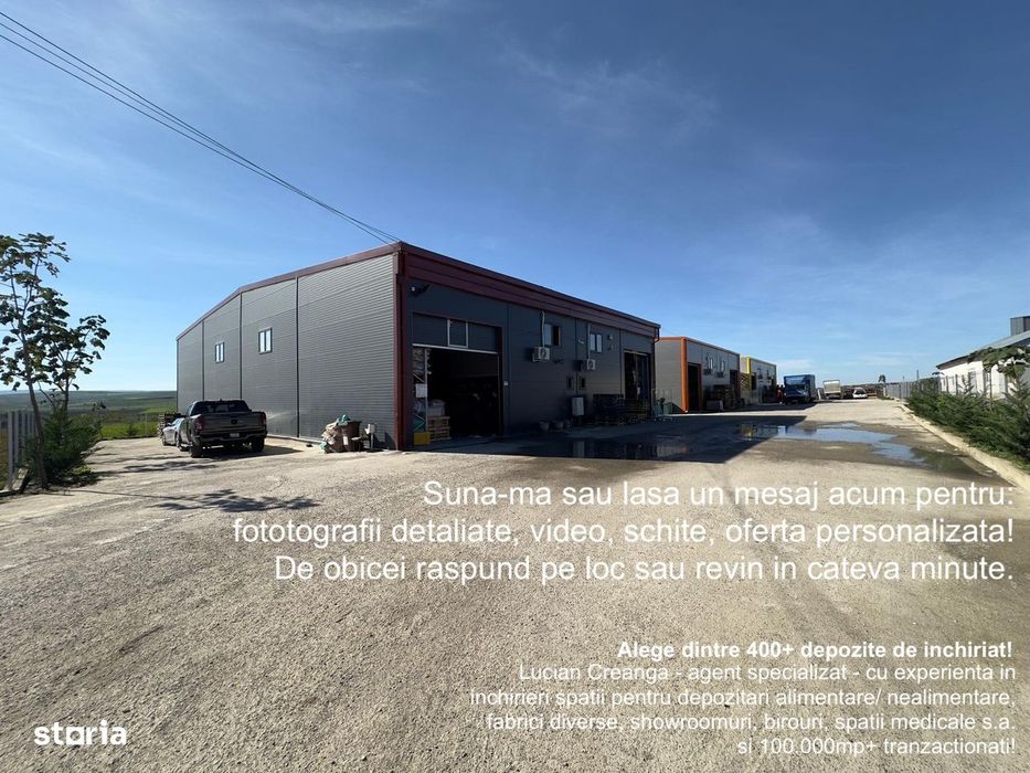 Hale depozitare de la 250mp la 1100mp, in spate la Skoda