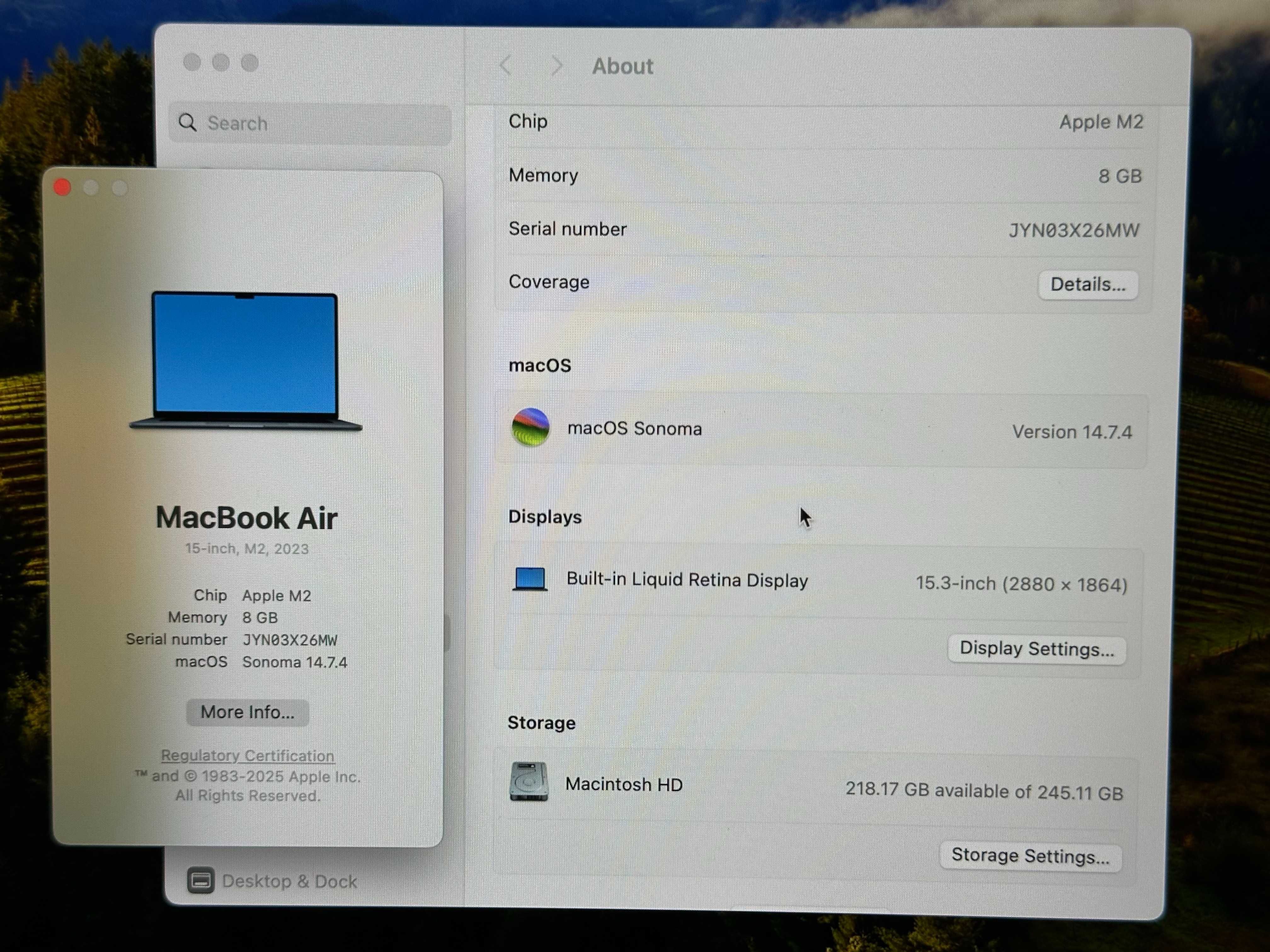 Apple Macbook Air A2941 M2 чип 15 инча 2023г
