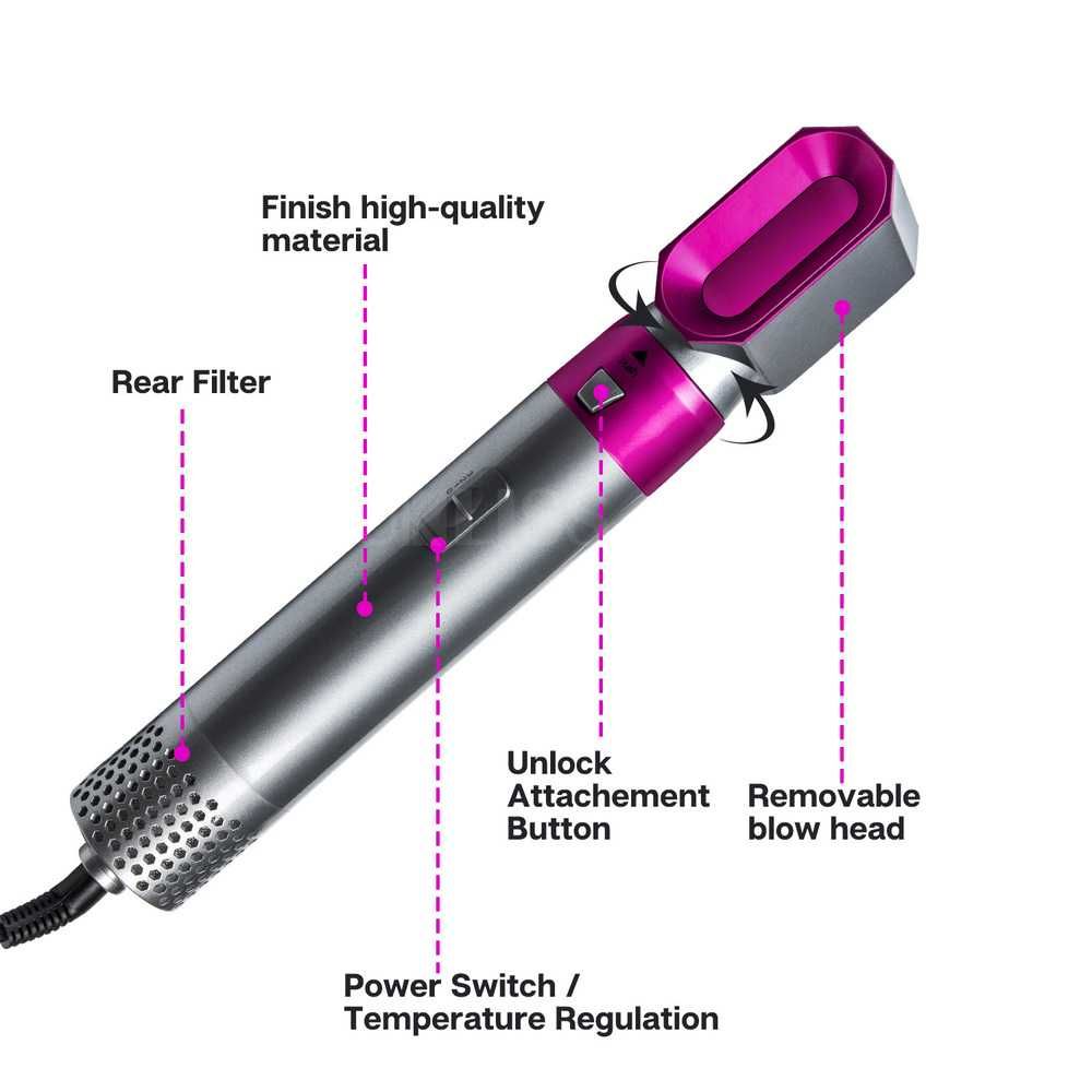 5 в 1 Мултифункционален сешоар, преса и маша за коса Hot Air Styler