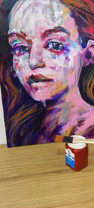 Картина, портрет девушки. 60-40 см.