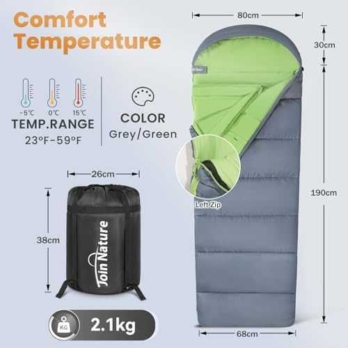 Нов XL водоустойчив спален чувал 3-4 сезона, топъл и лек, 80x220 см