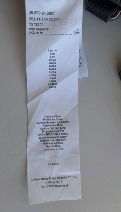 Дамска чанта s.Oliver – черна, еко кожа, отлично състояние