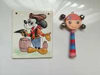 Decoratie vintage camera copii micky mouse si jucărie veche