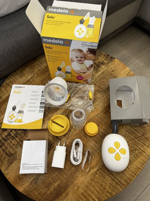 Medela Solo - Двуфазна електрическа помпа за кърма + шише и фуния