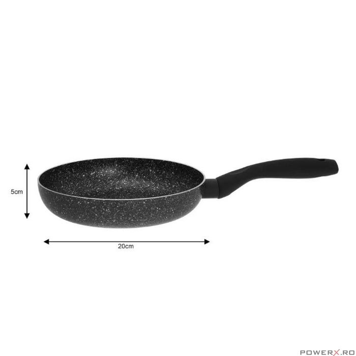 Set 3 tigai, aluminiu, marmorate, negru, 20, 24,28 cm, KingHoff