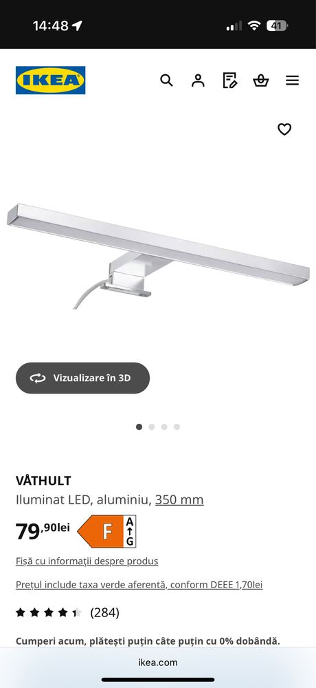 Lampa led baie IKEA