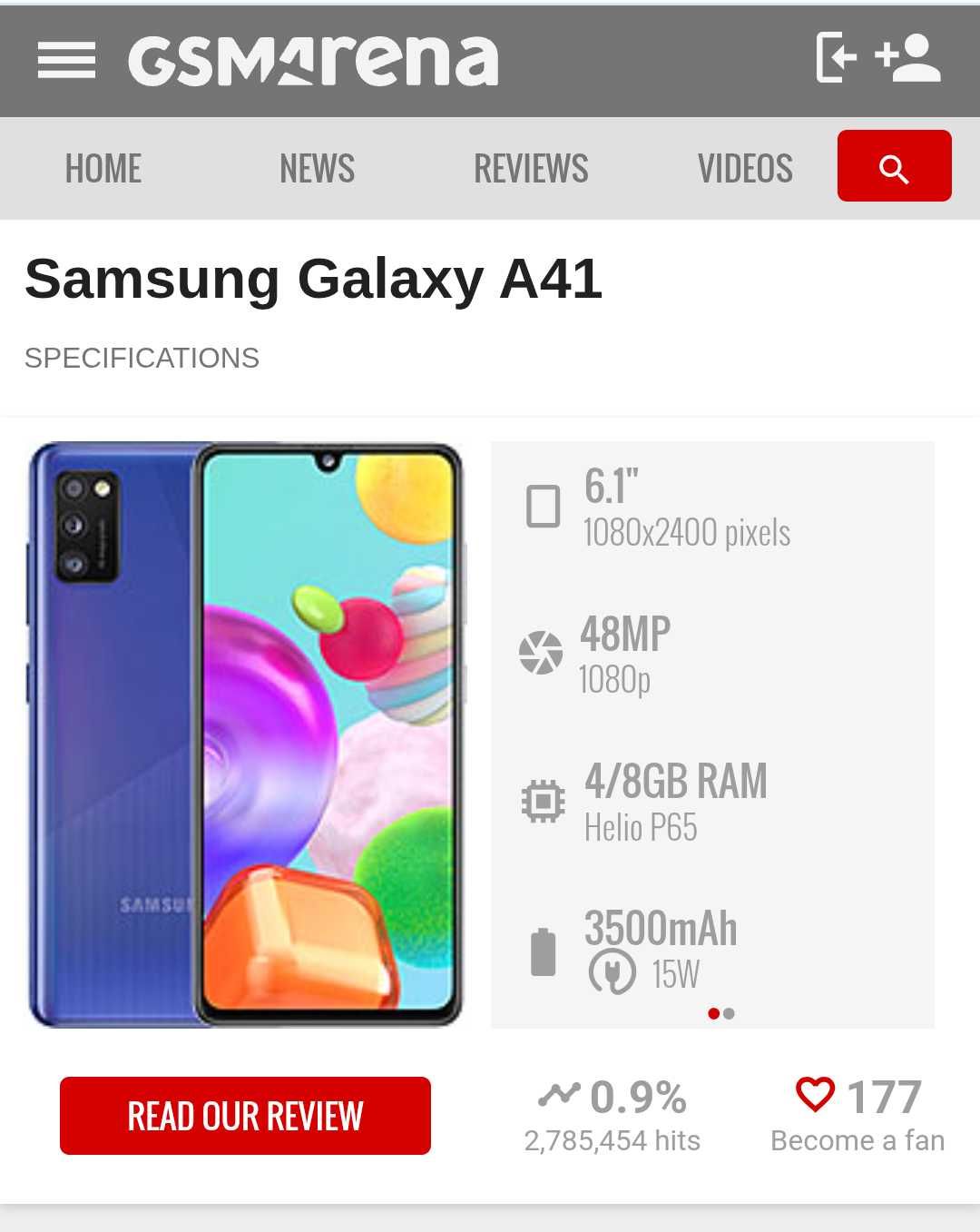 ТОП ЦЕНА!;Samsung Galaxy A41 (резервни части)