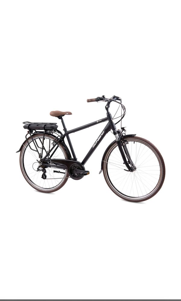 Електрически мъжки трекинг велосипед Schiano E-Ride 28'' 374.4Wh черен