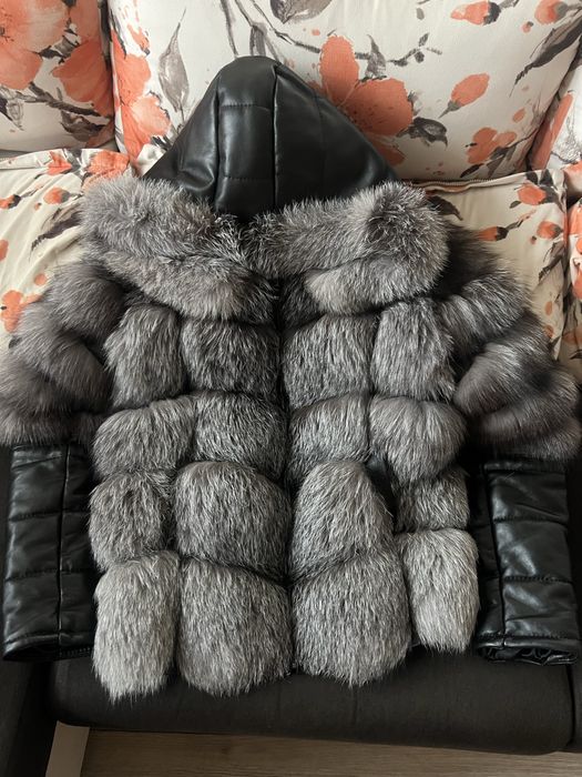 Blana naturala gri/argintie