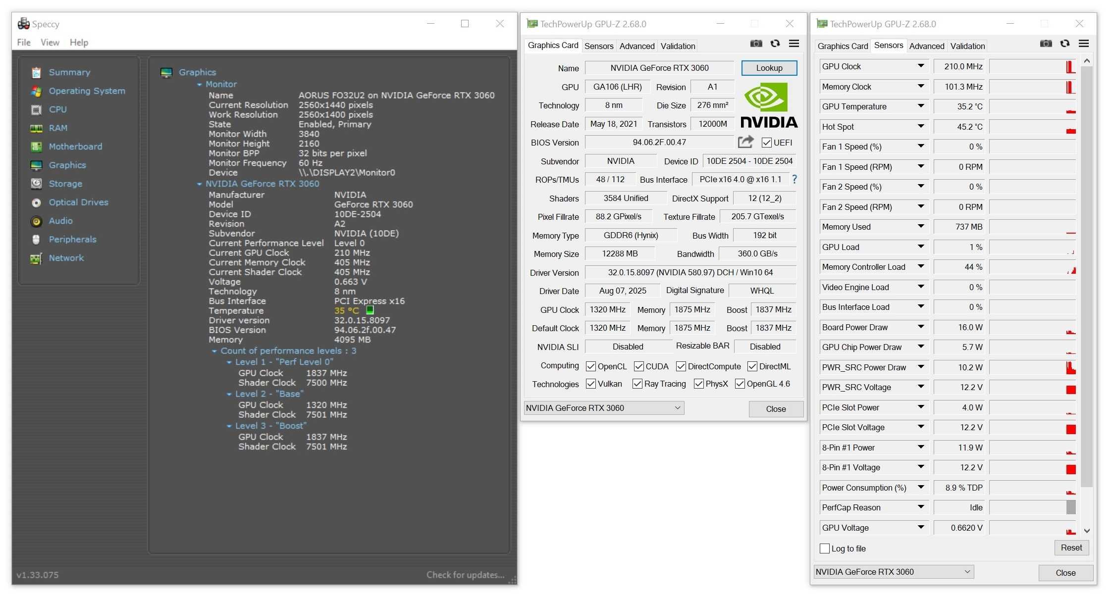 ТОП състояние Видео карта GPU Palit GeForce RTX 3060 Dual OC 12GB