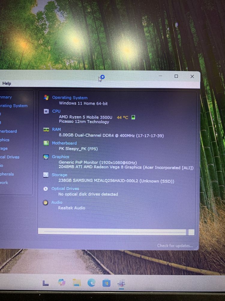 Laptop Acer Aspire 3 , 15.6  ,ssd, Ryzen 5,  2gb video