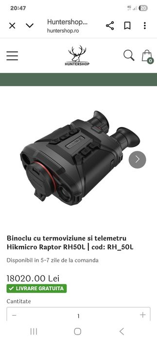 Termovizune Hikmicro Raptor RH50L, nou.