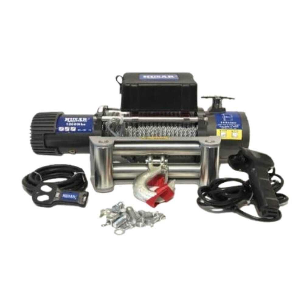 Troliu Husar Winch 12000lbs Cablu Otel 24V (5443KG)