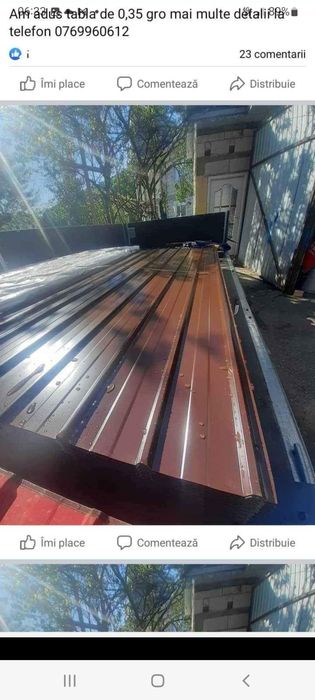 Vând tablă cutată gri antracit