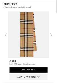 Eșarfa Burberry originala