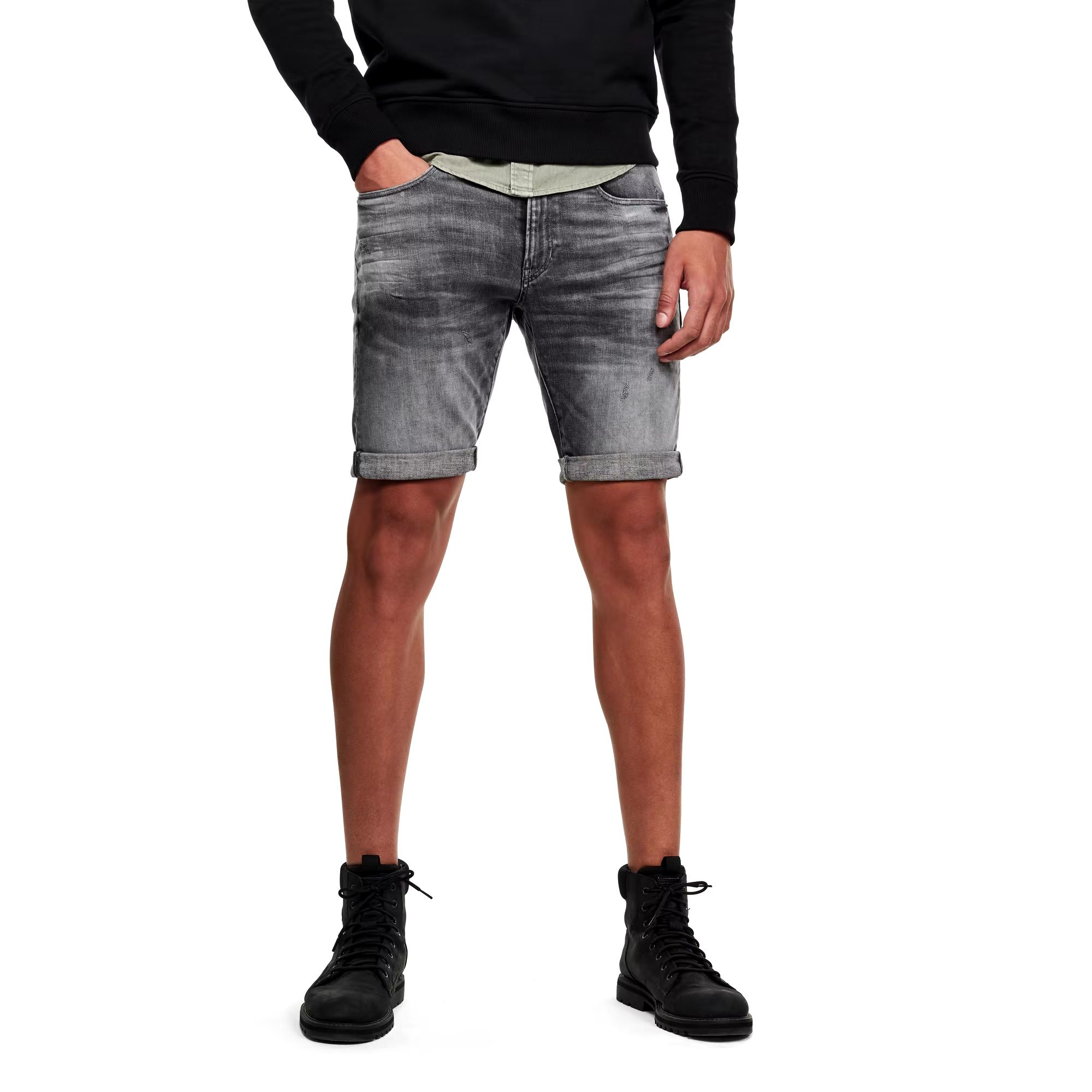 Къси сиви дънки G-star Raw 3301 Slim  32 , 33 , 34 , 36 нови мъжки