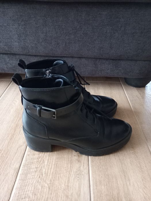 Botine damă imitație piele Bershka