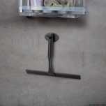 Racleta pentru geam cabina de dus, cu maner din inox, negru, Sepio