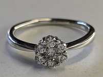 Inel logodna din aur alb 18k cu diamante naturale (certificate)