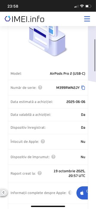 Căști Airpods Pro 2 (USB-C) Noi, sigilate